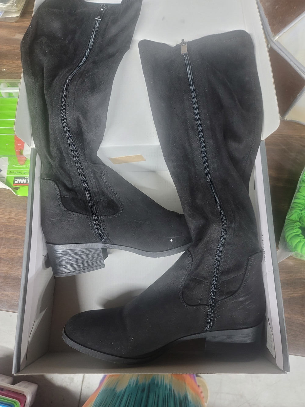 Kenneth Cole Black Over-The-Knee Side-Zip Boots